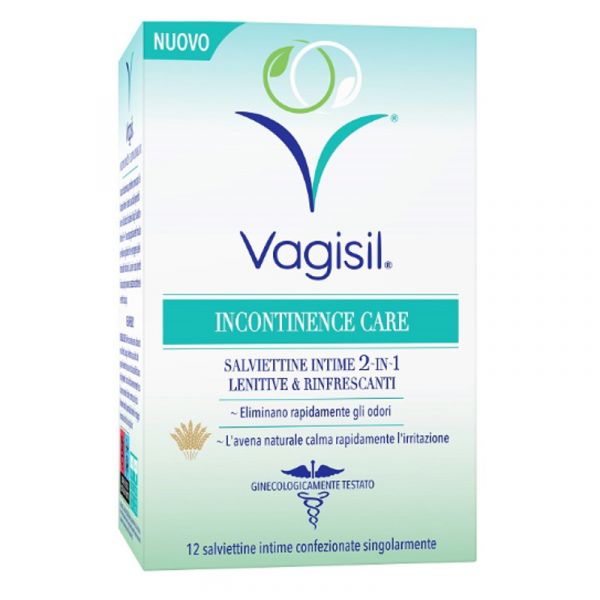VAGISIL INCONTINENCE CARE SALVIETTINE INTIME 2 IN 1 12 PEZZI