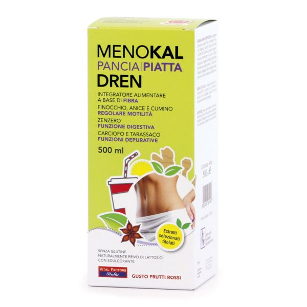 MENOKAL PANCIA PIATTA DREN GUSTO FRUTTI ROSSI 500 ML
