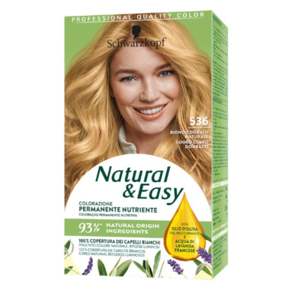 SCHWARZKOPF NATURAL&EASY COLORAZIONE 536 BIONDO DORATO NATURALE