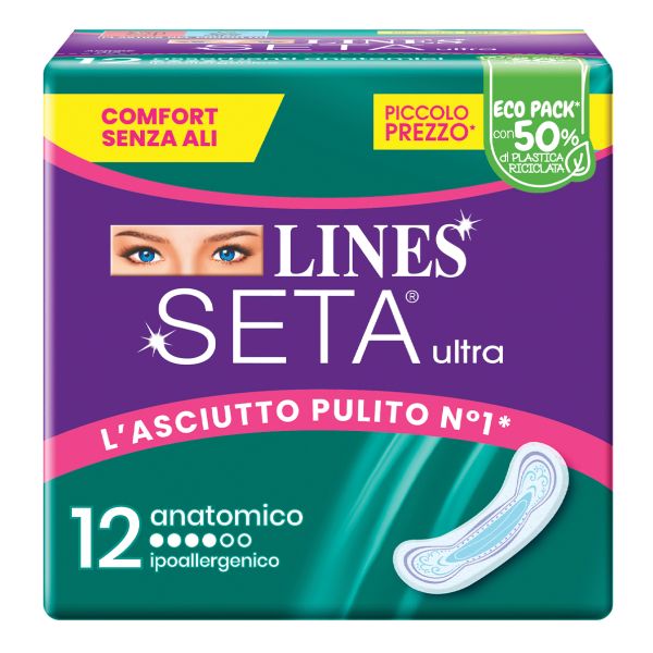 LINES SETA ULTRA ASSORBENTI ANATOMICO 12 PEZZI