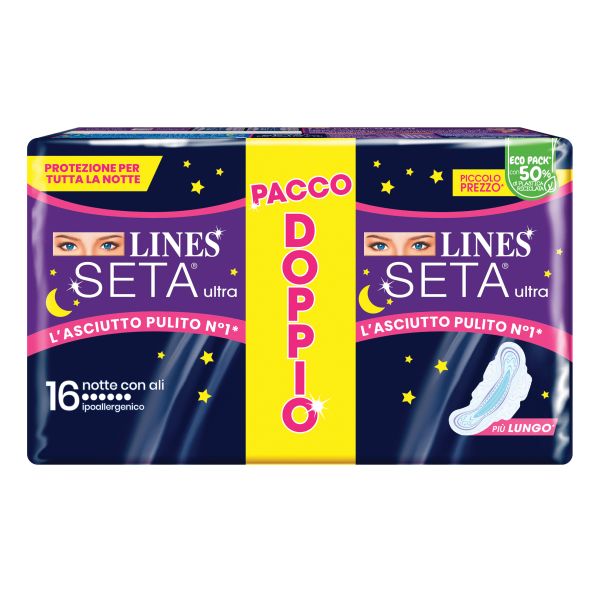 LINES SETA ULTRA ASSORBENTI NOTTE 16 PEZZI