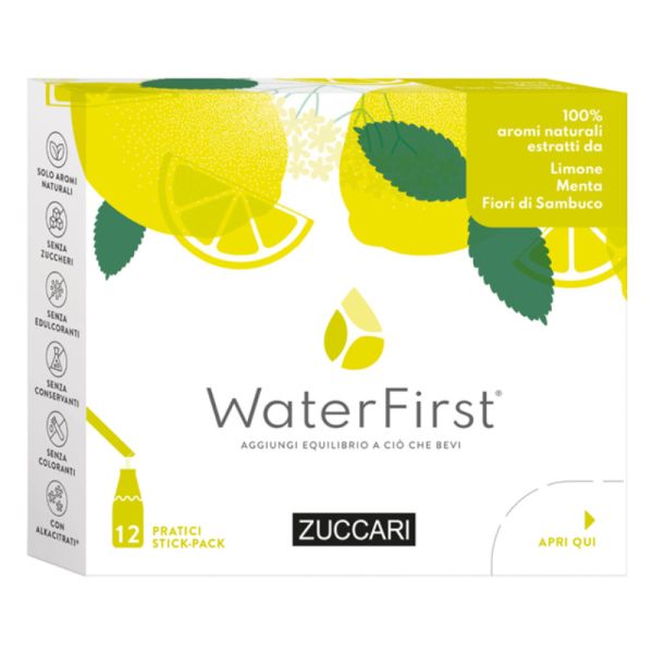 WATER FIRST LIMONE-MENTA-FIORI DI SAMBUCO 12 STICK PACK