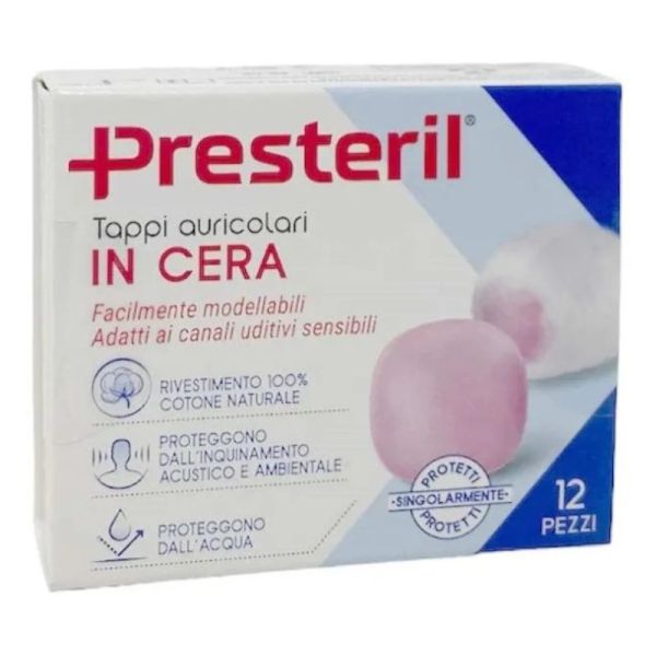 PRESTERIL TAPPI AURICOLARI CERA 12 PEZZI