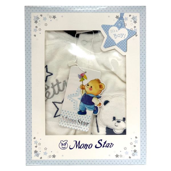 MONO STAR - TUTINA BIANCA CON RICAMI 3-6 MESI