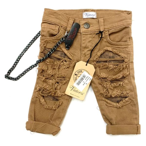 VICTOR G - JEANS CON STRAPPI E CATENINA 12 MESI