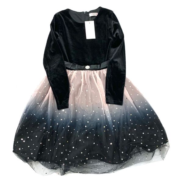 PRETTY BABY - VESTITO CON GONNA TULLE ROSA E STELLINE 14 ANNI