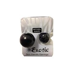 ORECCHINO STERILE BJE605 BLACK CRY BAL/BLACK BAL